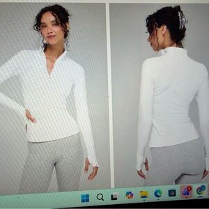 Alo yoga - Alosoft 1/2 zip rapid pullover, white, like new XS